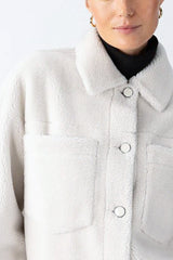 Sanctuary Cozy Sherpa Shacket in Chalk