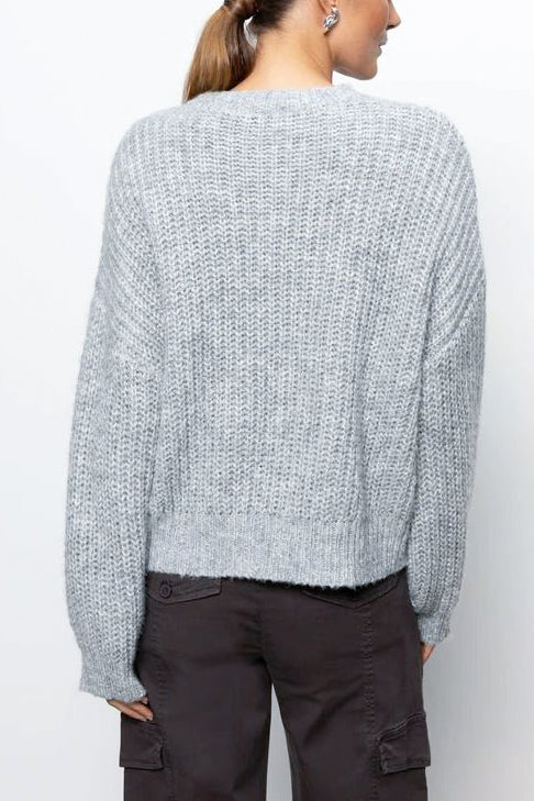 Sanctuary Fuzzy Volume Sleeve Sweater in Heather Grey