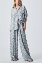 Splendid McKenna Printed Pant in Soft Vintage Olive Branch Sun Print