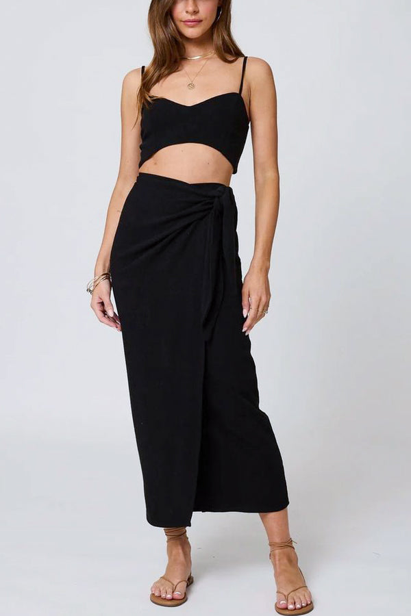 Stillwater The Sarong Maxi Skirt in Black