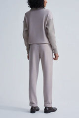 Varley Hannah Cowl Neck Sweatshirt in Taupe Marl