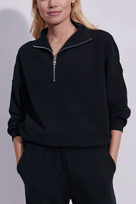 Varley Hawley Half-Zip Sweat in Black