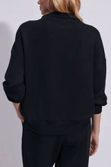 Varley Hawley Half-Zip Sweat in Black