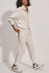 Varley Roxbury Zip Through in Ivory Marl