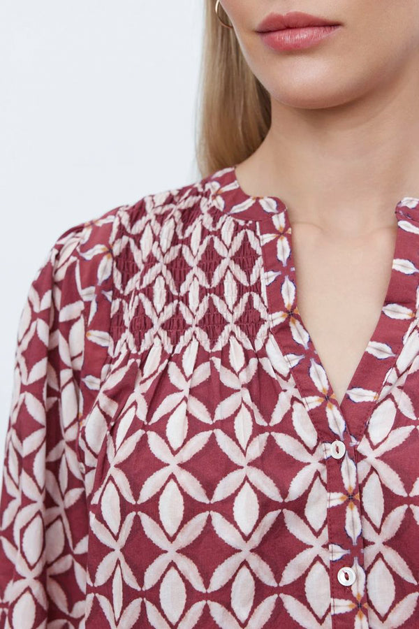 Velvet Haddon L/S Blouse in Sangria