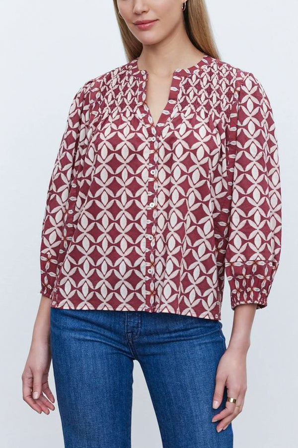 Velvet Haddon L/S Blouse in Sangria