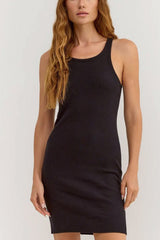 Z Supply Delfa Rib Mini Dress in Black - Viva Diva Boutique