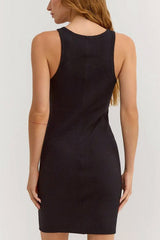 Z Supply Delfa Rib Mini Dress in Black - Viva Diva Boutique