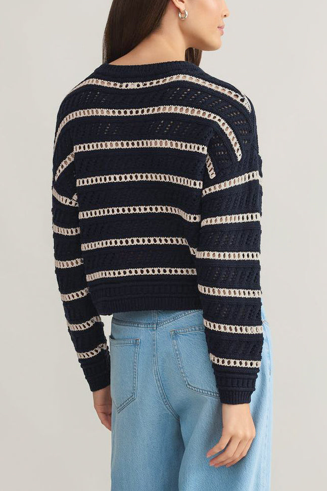 Z Supply Estero Stripe Sweater in Eclipse