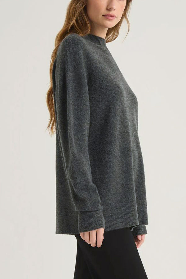 Z Supply Gia Crewneck Sweater in Charcoal Heather