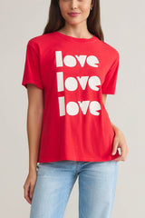 Z Supply In Love Boyfriend Tee in Cherry