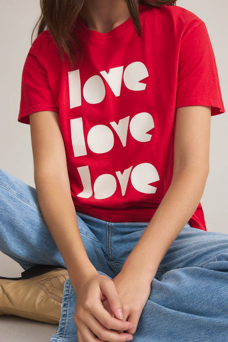 Z Supply In Love Boyfriend Tee in Cherry