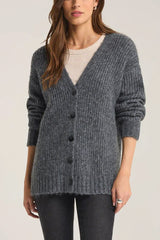 Z Supply Josie Cozy Cardigan in Charcoal Heather