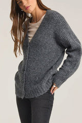 Z Supply Josie Cozy Cardigan in Charcoal Heather