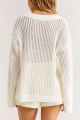 Z Supply Kiami Crochet Sweater in White - Viva Diva Boutique