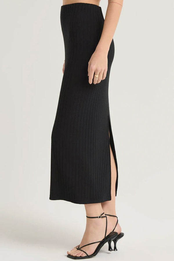 Z Supply Louisa Rib Skirt in Black