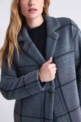 Z Supply Mason Windowpane Coat in Charcoal Heather