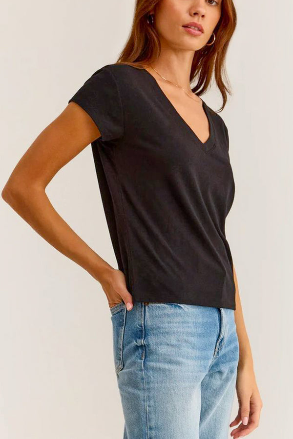 Z Supply Modern Tri Blend V Neck in Black