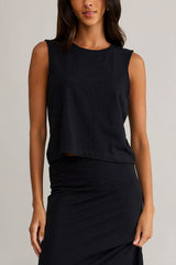 Z Supply Sloane Textured Top in Black